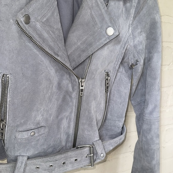 Blank nyc leather jacket Morning Suede Moto Gray Cloud small - Picture 3 of 10